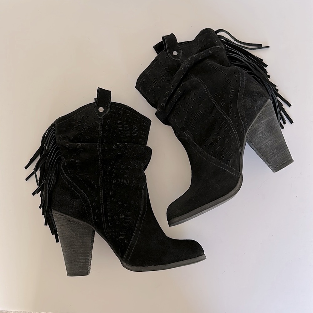 Naughty Monkey Women’s Black Suede Fringe Boot - Picture 4 of 9